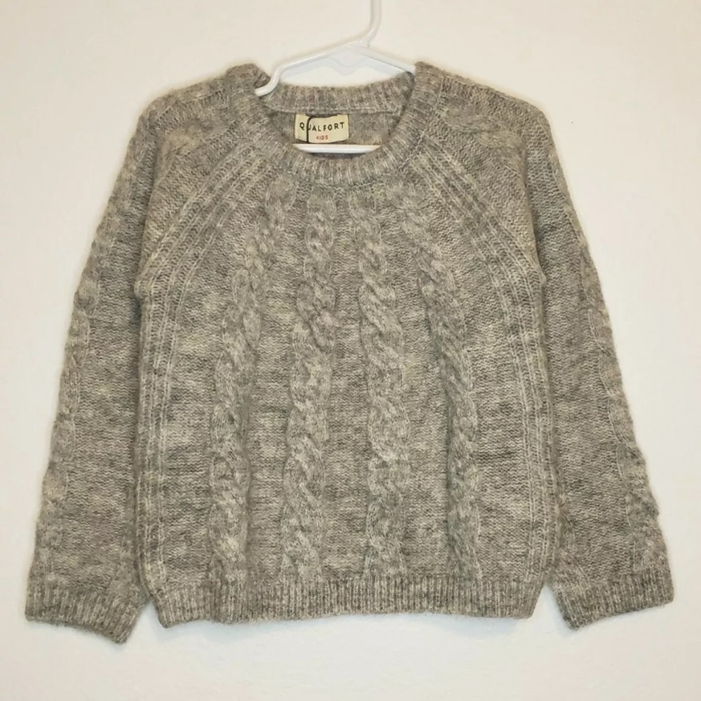 Girls Pullover Sweater Cable Knit Crewneck Sweater